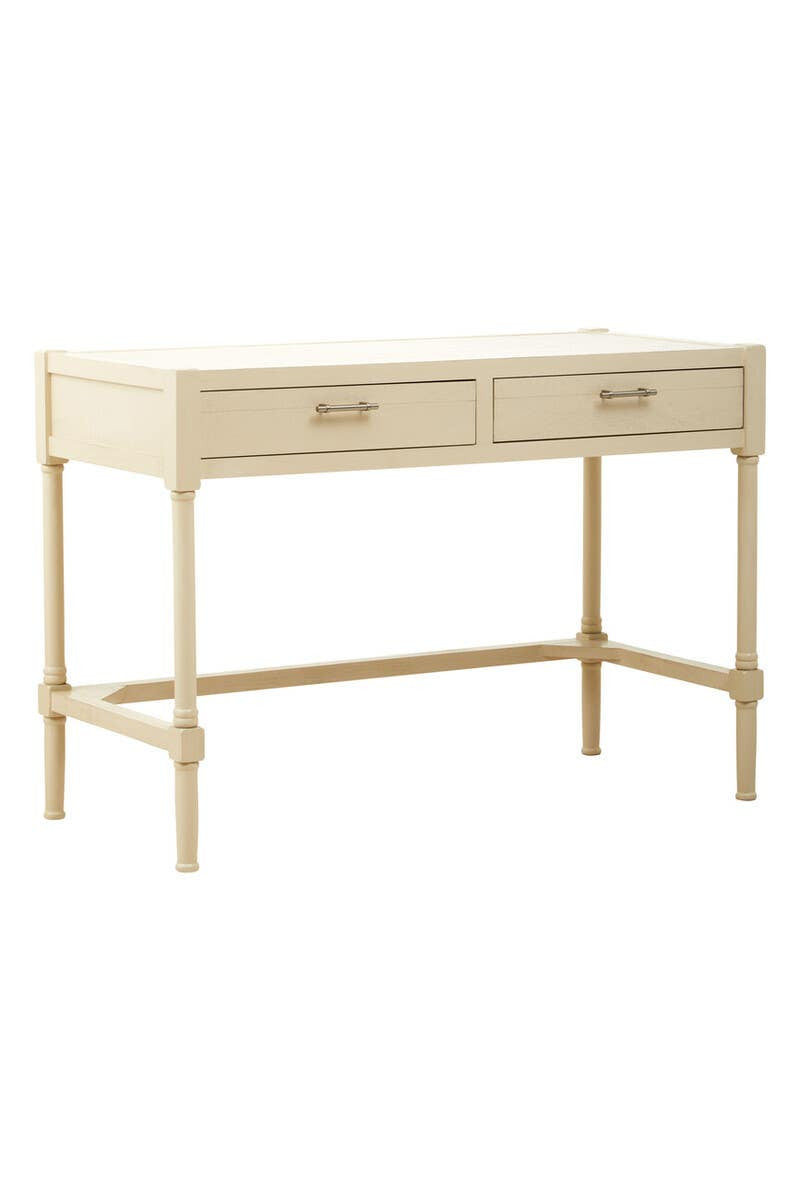 Heritage Ivory Desk with Dual Drawers – Workspace Desk with Carved Legs