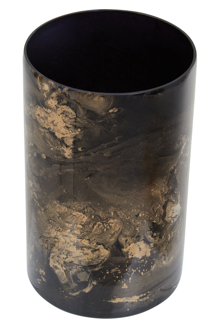 Gaia Black And Gold Large Candle Holder