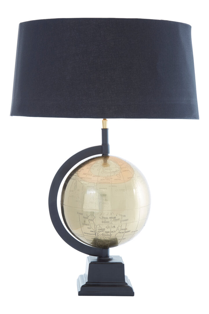 Churchill Globe Antique Brass Table Lamp