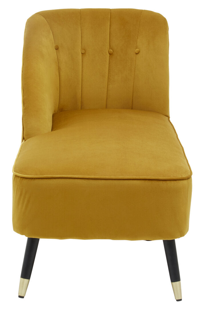 Yvette Mustard Velvet Right Hand Chaise Loungue