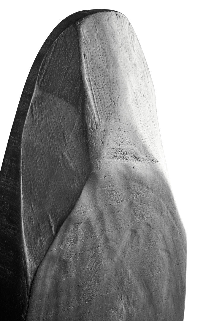 Fidel Rustic Black Vertical Mango Wood Slice Sculpture