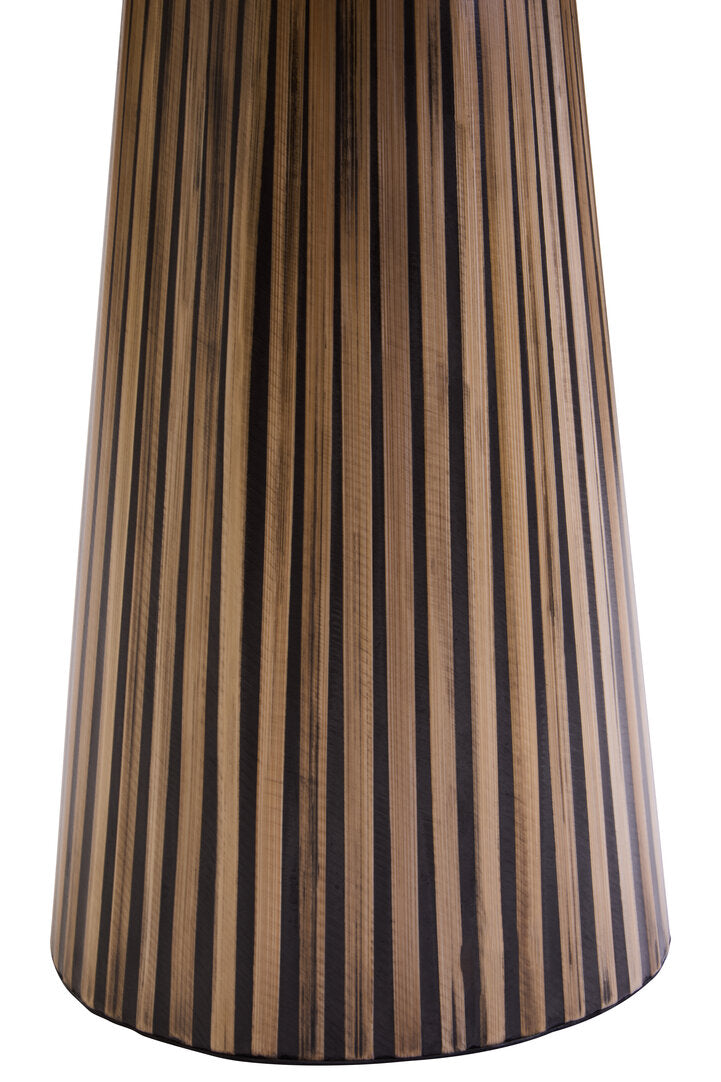 Bambusa Bamboo Inlay Round Side Table for Workspace – Textured Accent Table with Natural Finish