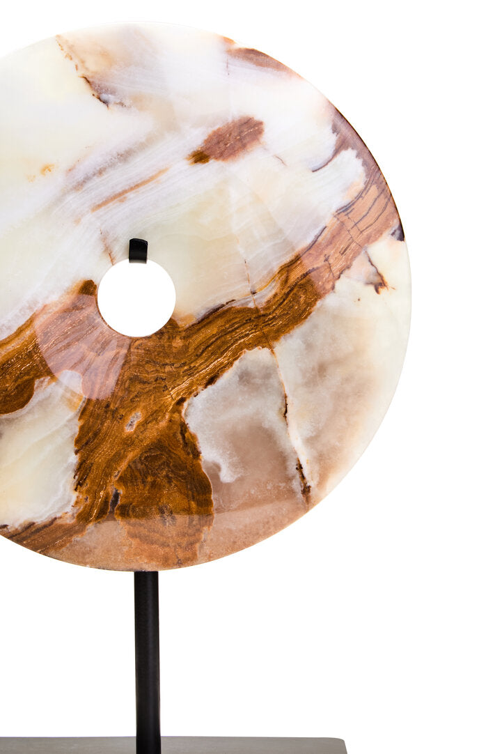 Oleena Small Round Onyx Disc Sculpture