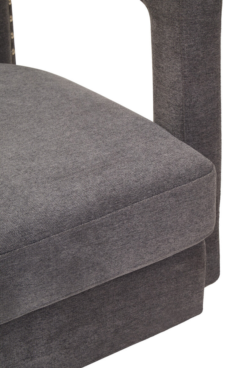Hesia Ash Velvet Swivel Chair