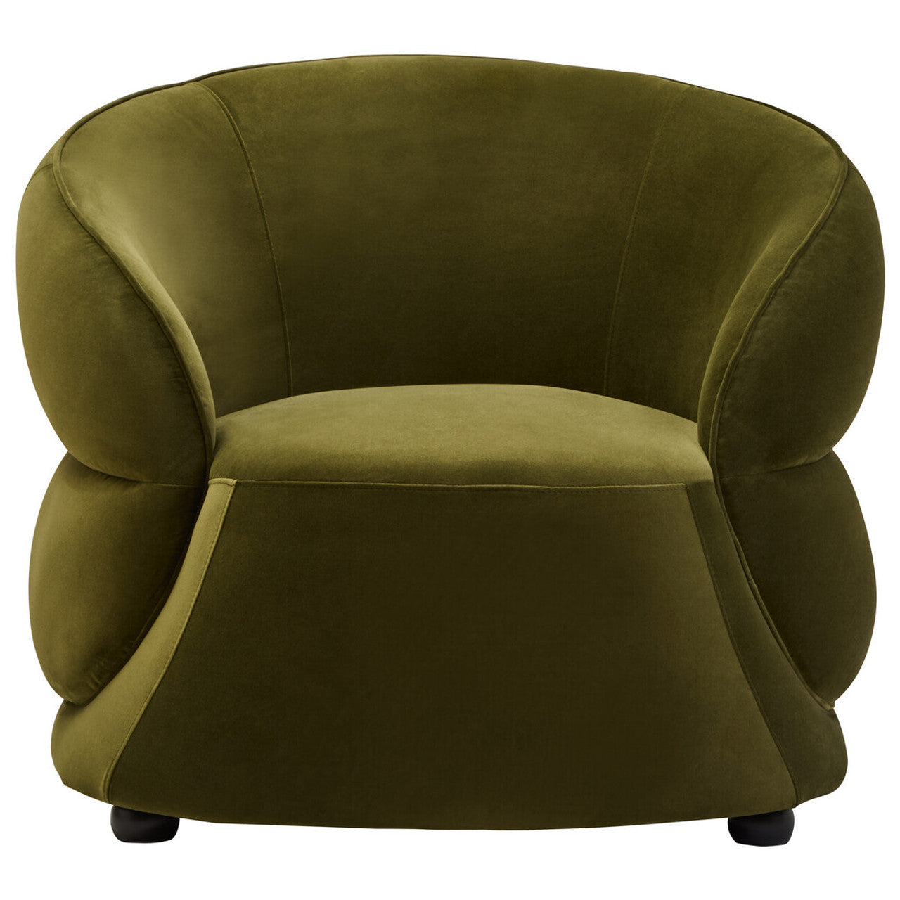 Darla Forest Green Velvet Curved Chair – Sculptural Workspace Seating with Soft Upholstery