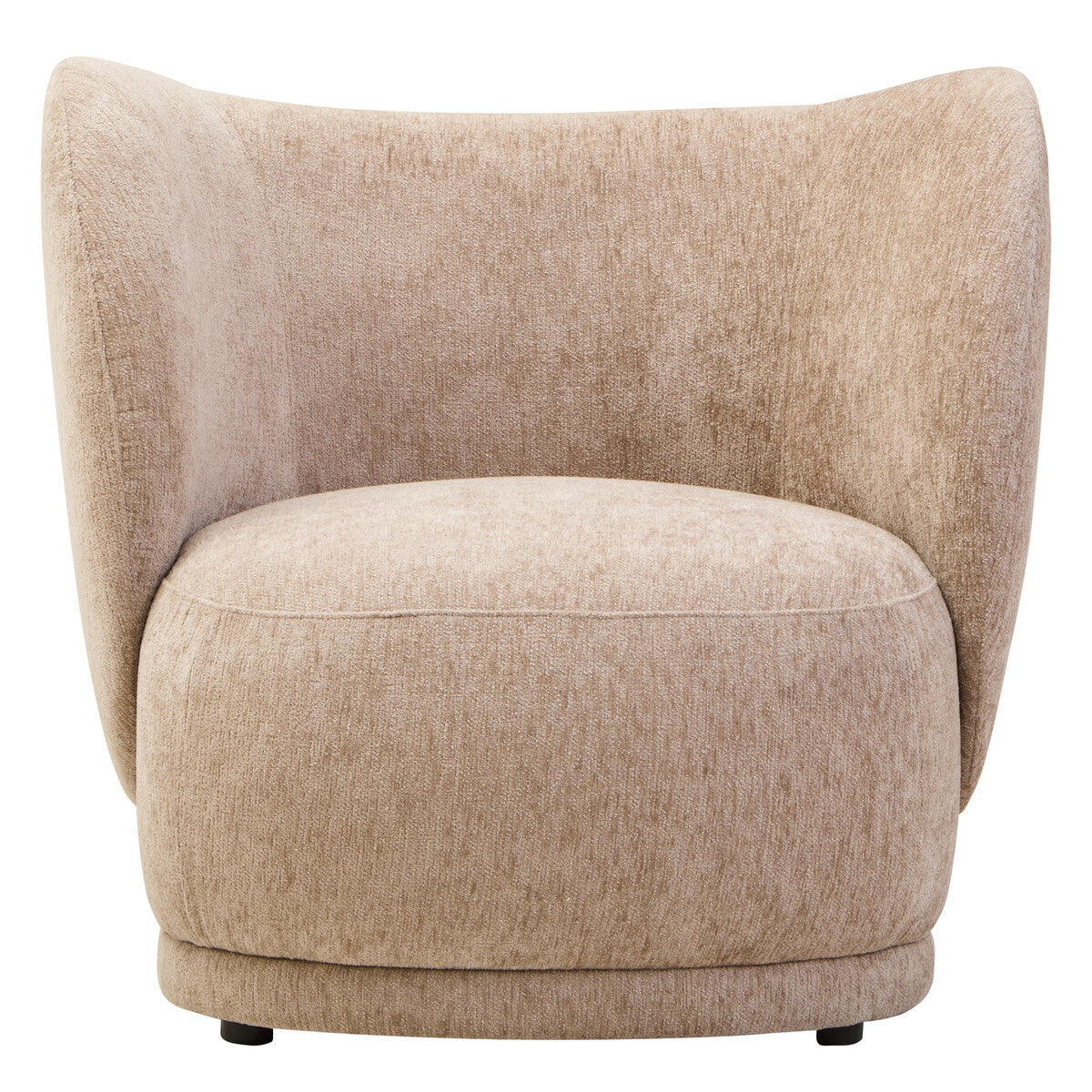 Curved Chenille Delray Accent Chair in Deep Stone – Sculptural Seating for Modern Interiors