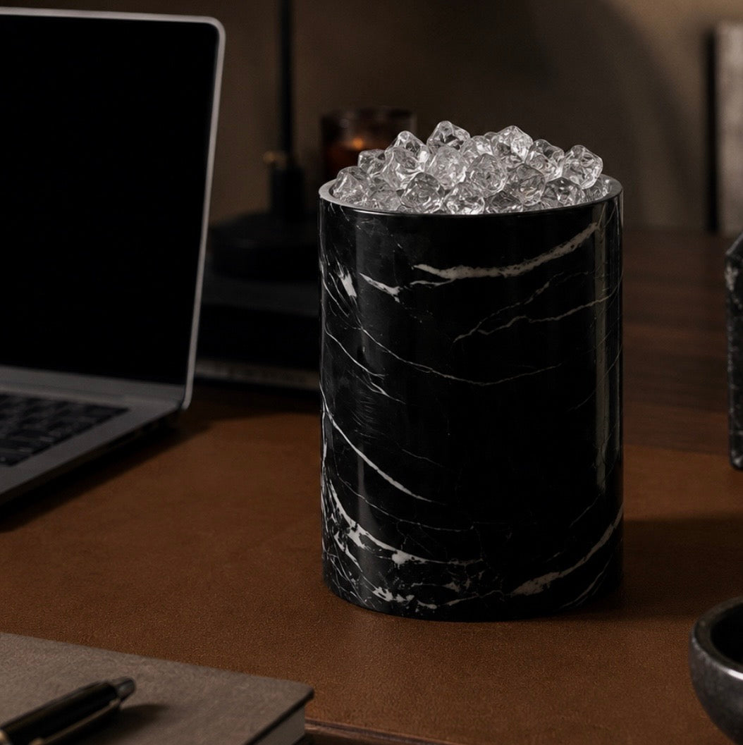 Salmo Black Marble Office Ice Bucket