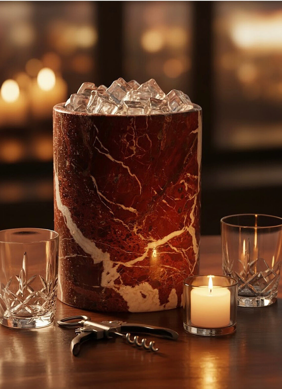 Salmo Red Marble Ice Bucket