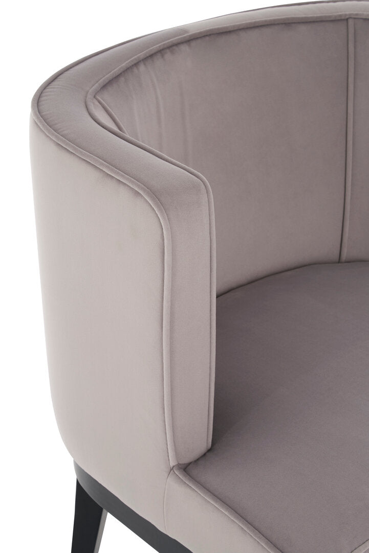 Daxton Light Grey Velvet Curved Back Chair