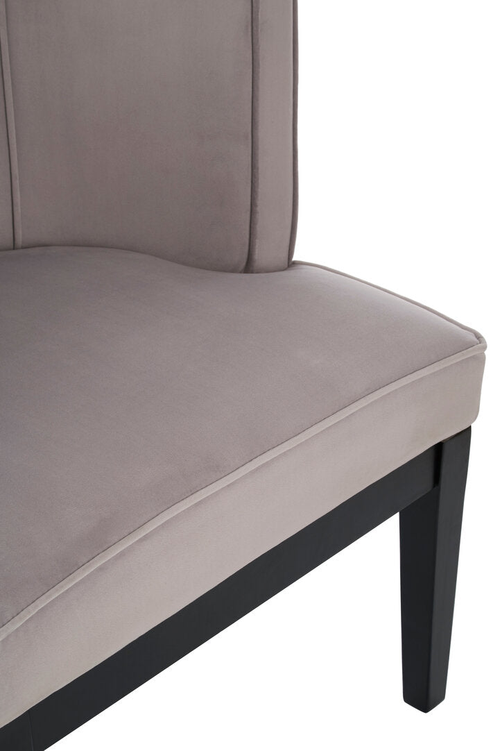 Daxton Light Grey Velvet Curved Back Chair