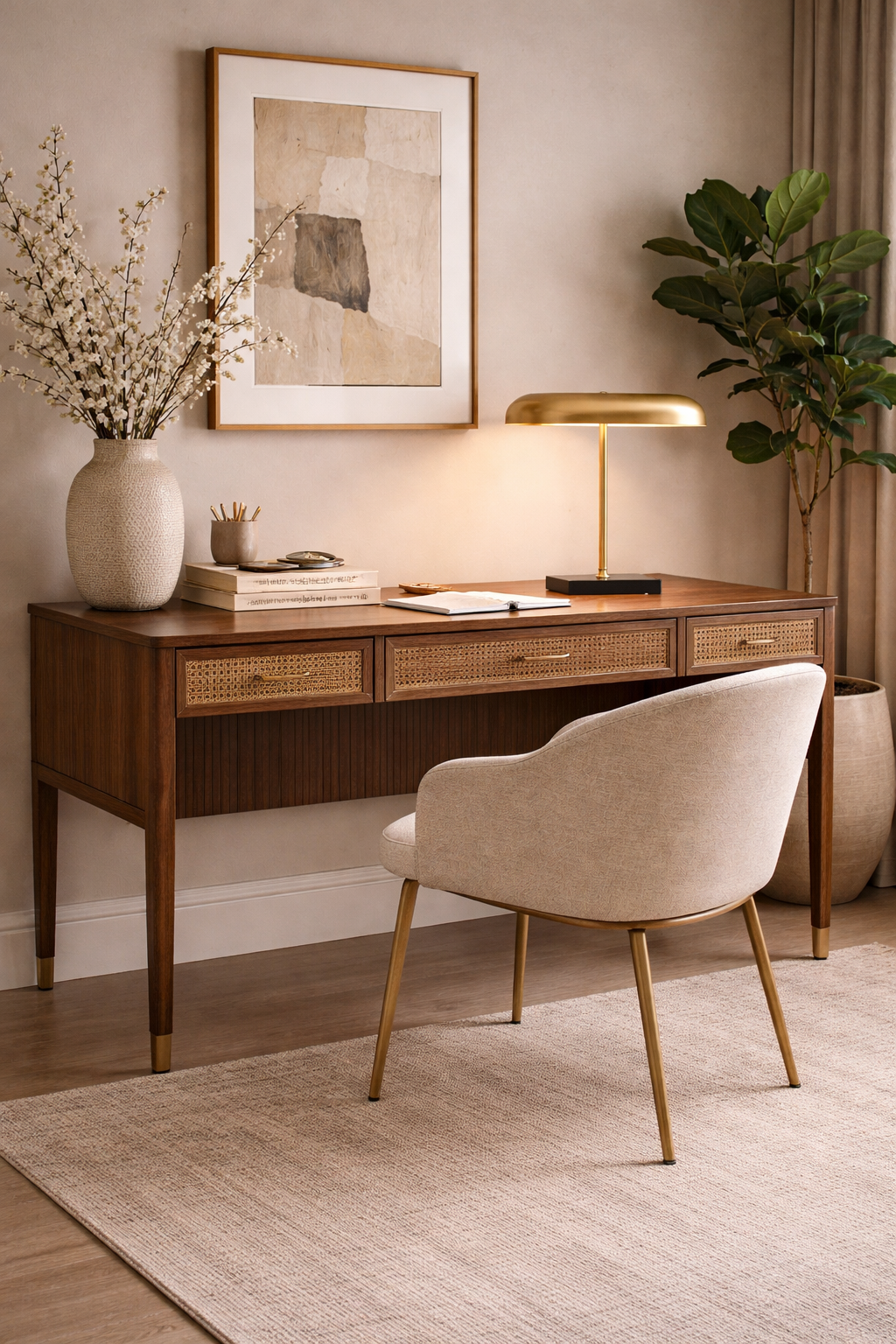 Newton Retro Brass Finish Desk Lamp