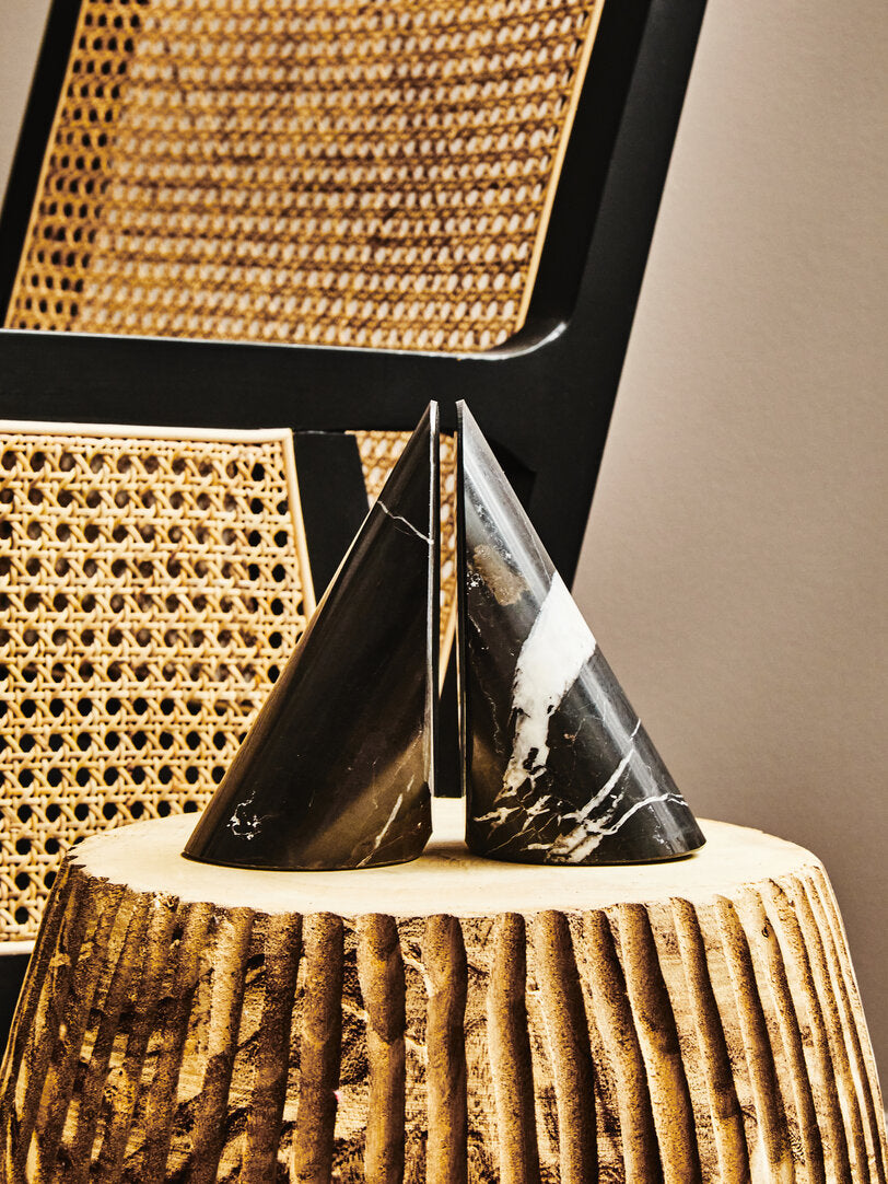 Salmo Set of Two Black Marble Bookends