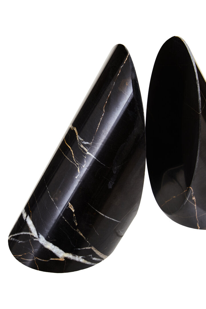 Salmo Set of Two Black Marble Bookends