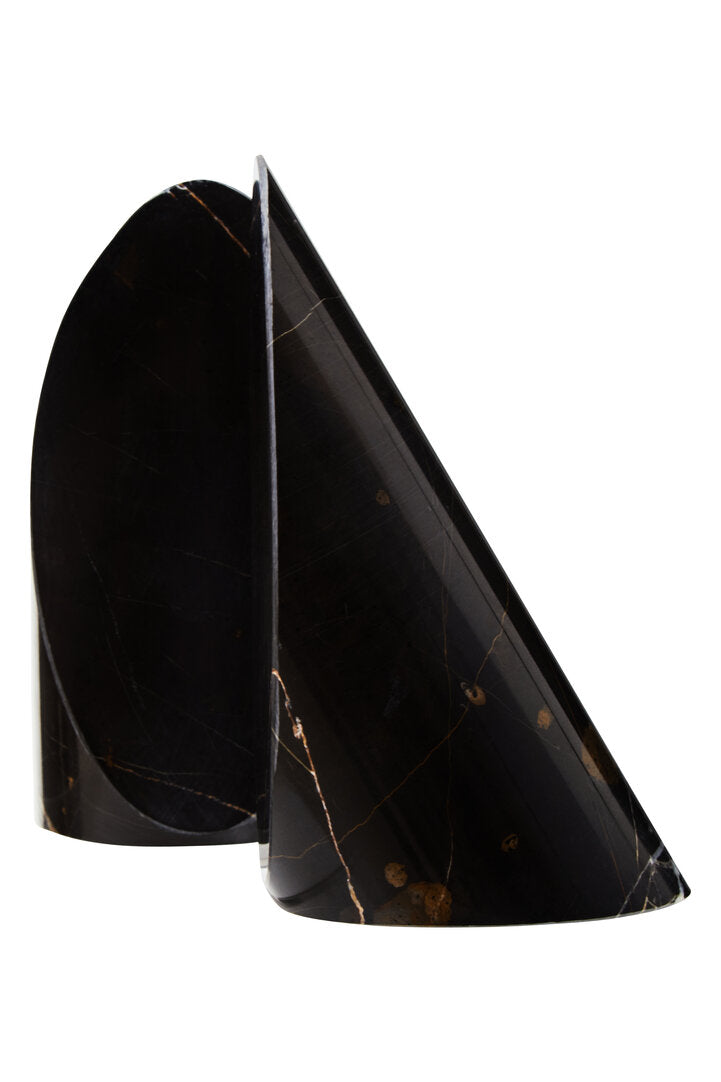 Salmo Set of Two Black Marble Bookends