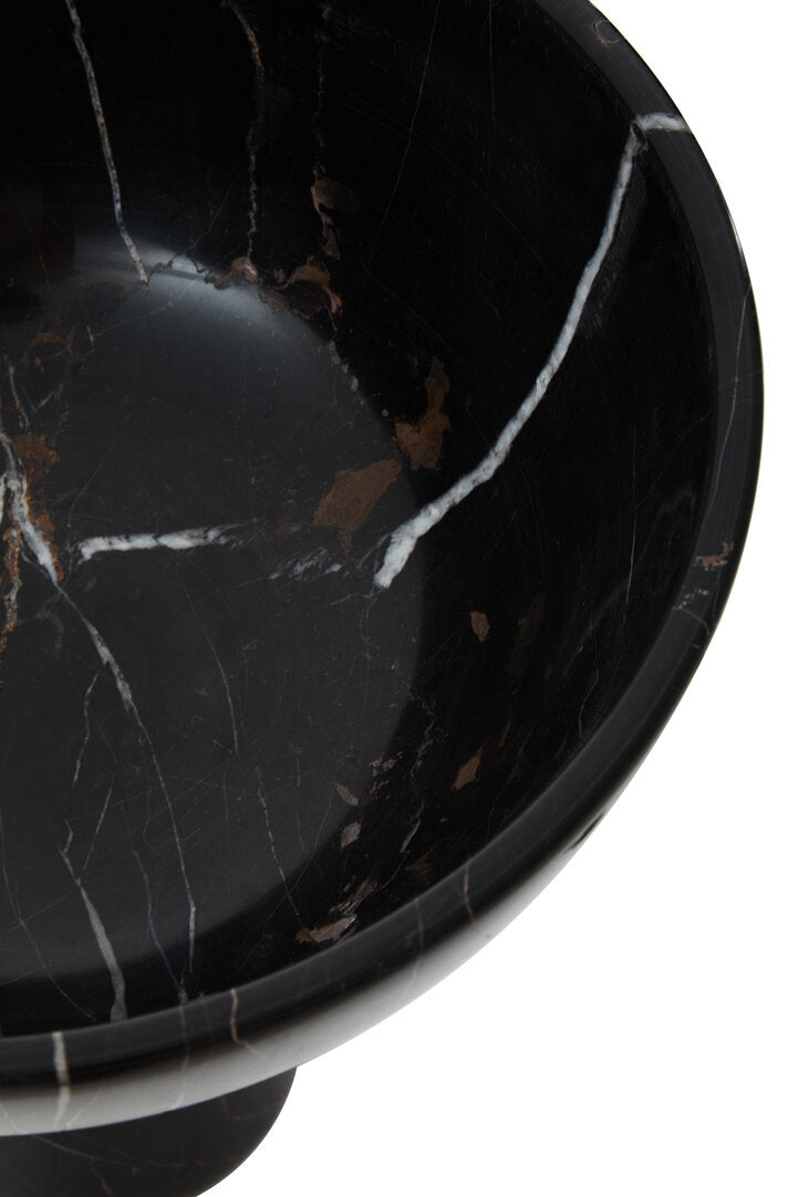 Salmo Large Black Marble Pedestal Bowl