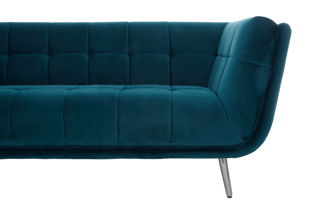 Sabine 3 Seat Green Fabric Sofa