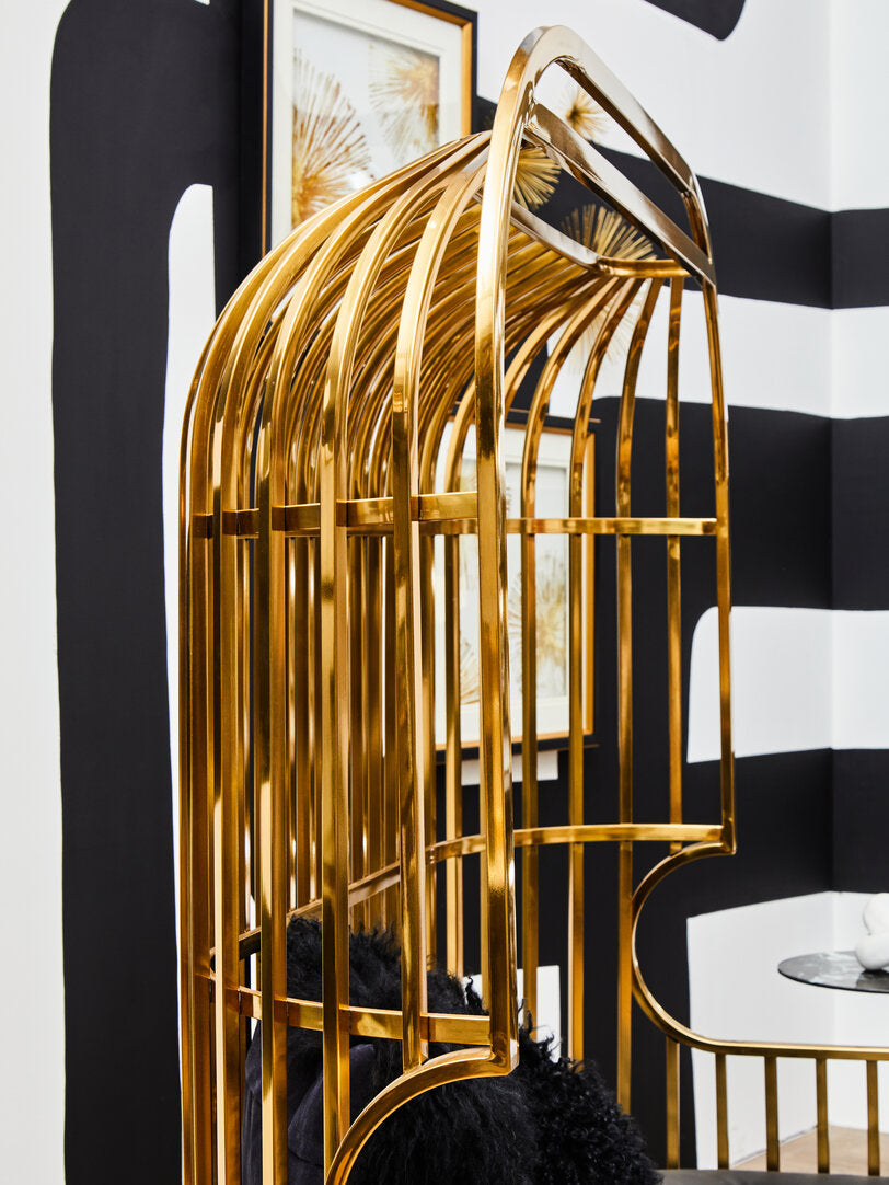 Eliza Gold Dome Cage Two Seat Sofa