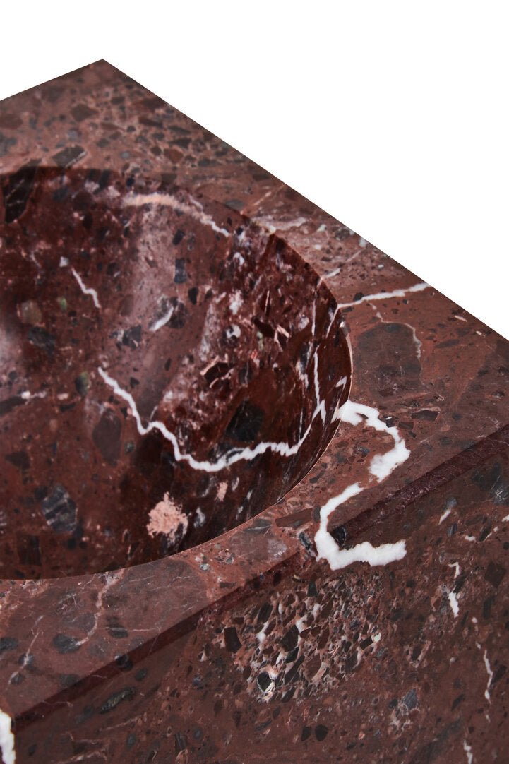 Salmo Square Red Marble Bowl