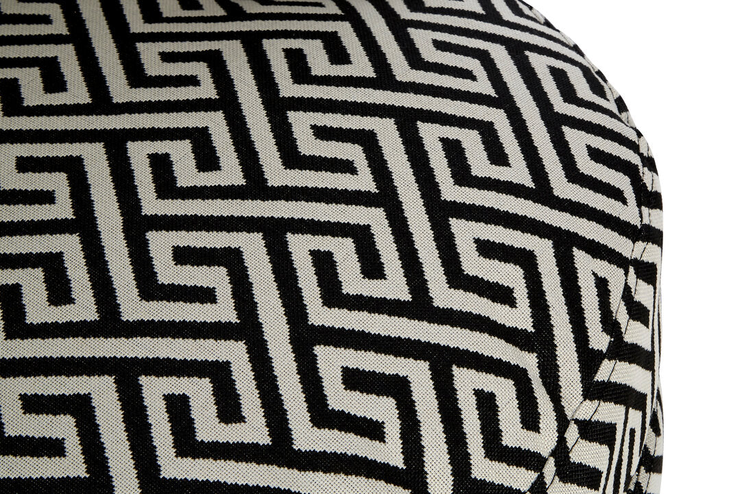 Regent Park Black And Beige Greek Key Round Armchair