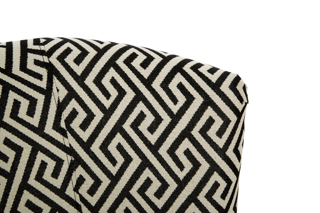 Regent Park Black And Beige Greek Key Round Armchair