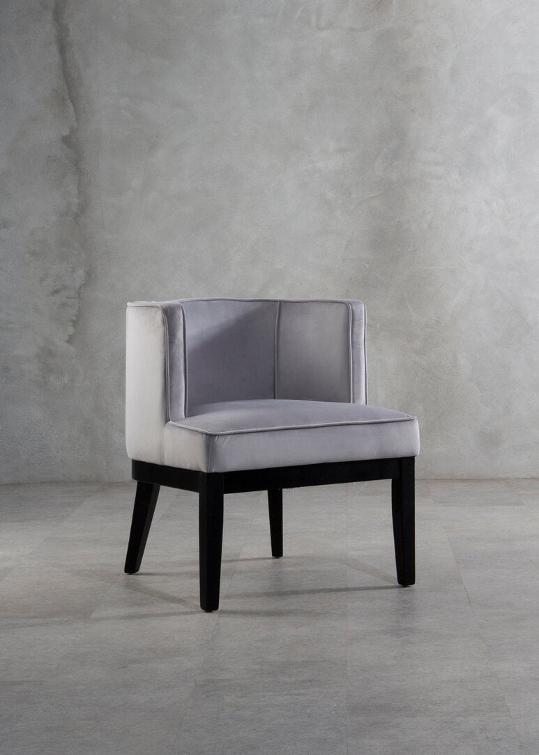Daxton Light Grey Velvet Curved Back Chair