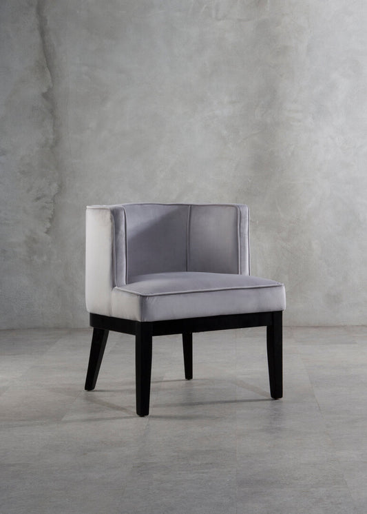 Daxton Light Grey Velvet Curved Back Chair