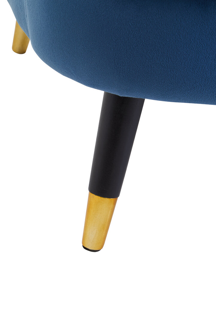 Loretta Midnight Blue Velvet Curved Accent Chair