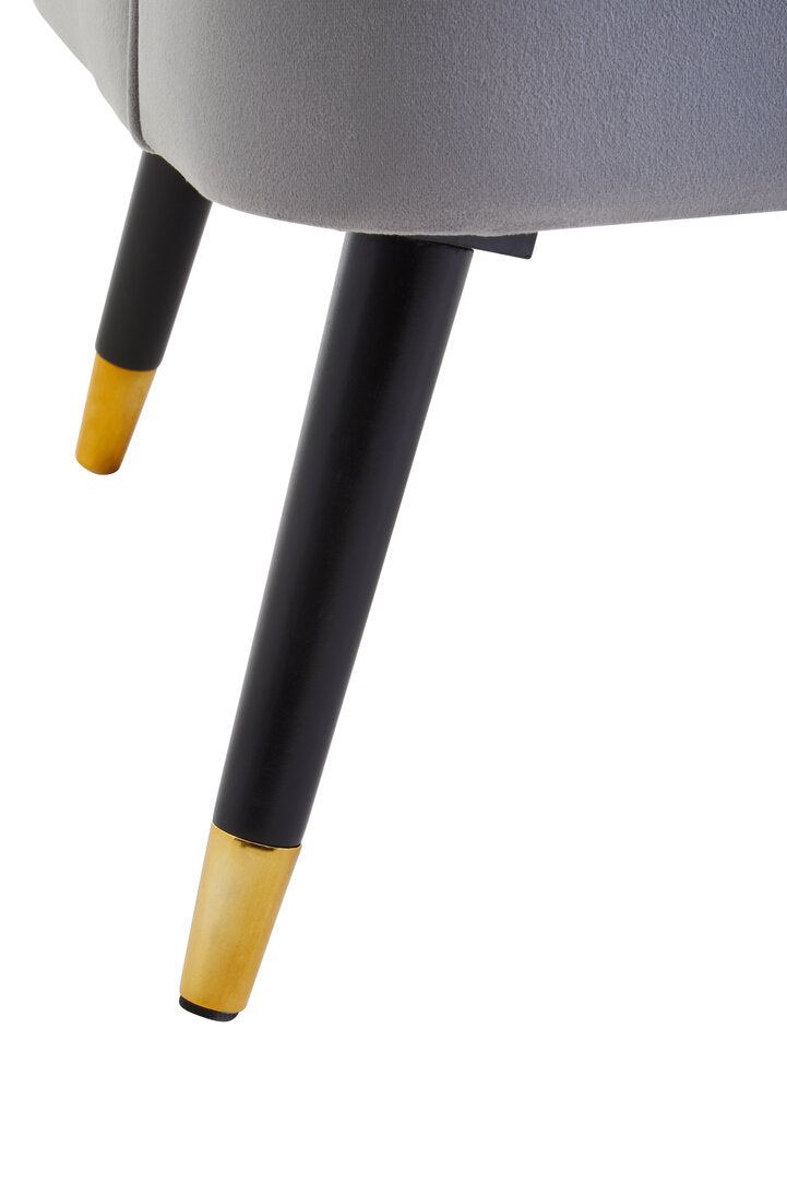 Loretta Grey Velvet Tufted Chair
