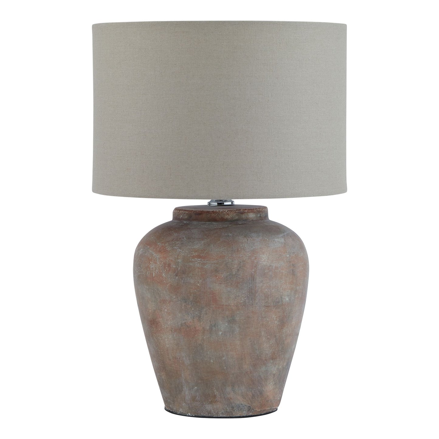 Siena Brown Ceramic Desk Lamp – Linen Shade