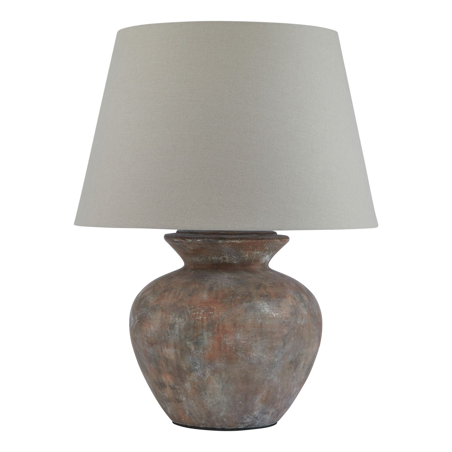 Siena Brown Round Desk Lamp With Linen Shade