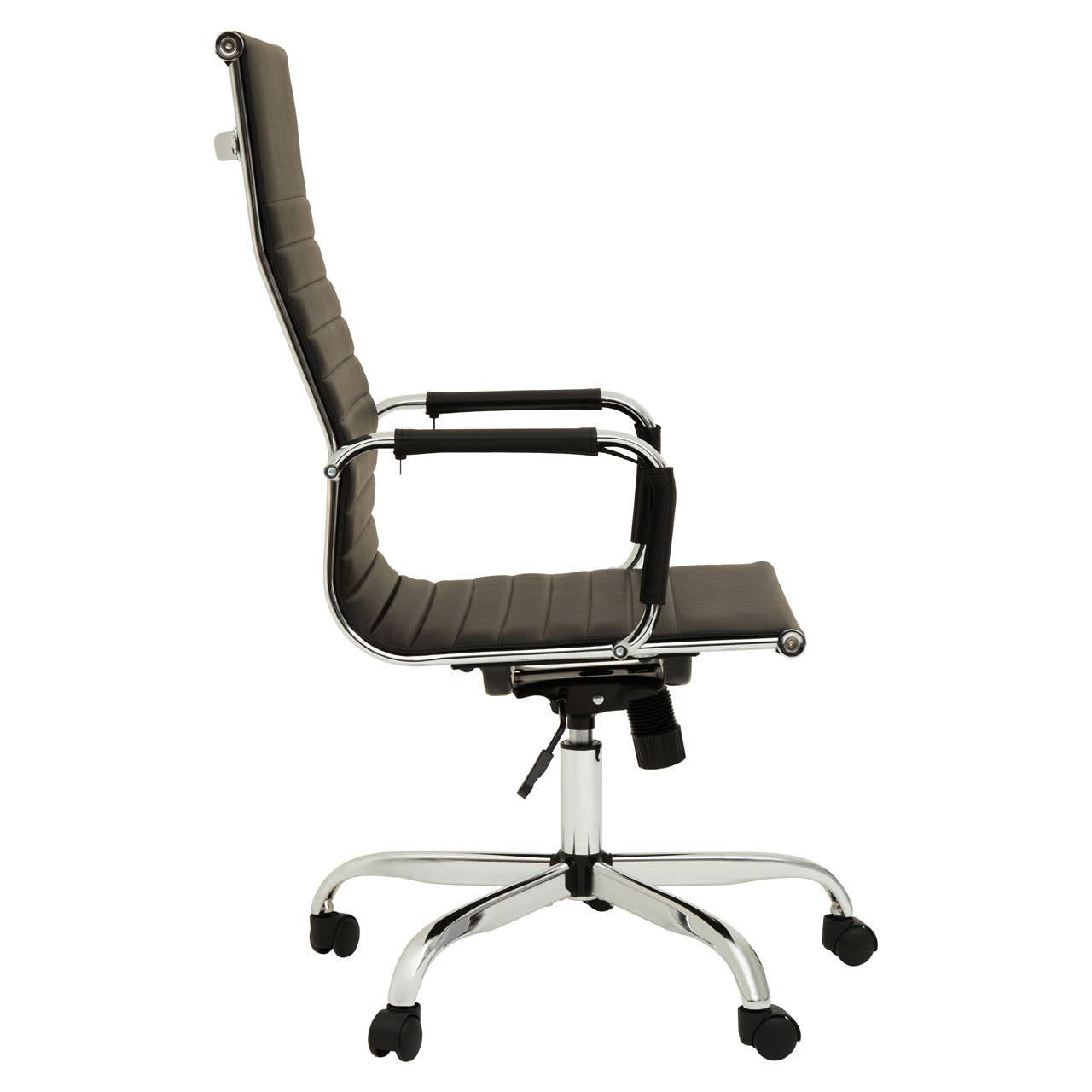 Black High-Back Office Chair – Minimal Workspace Seating with Structured Suppor