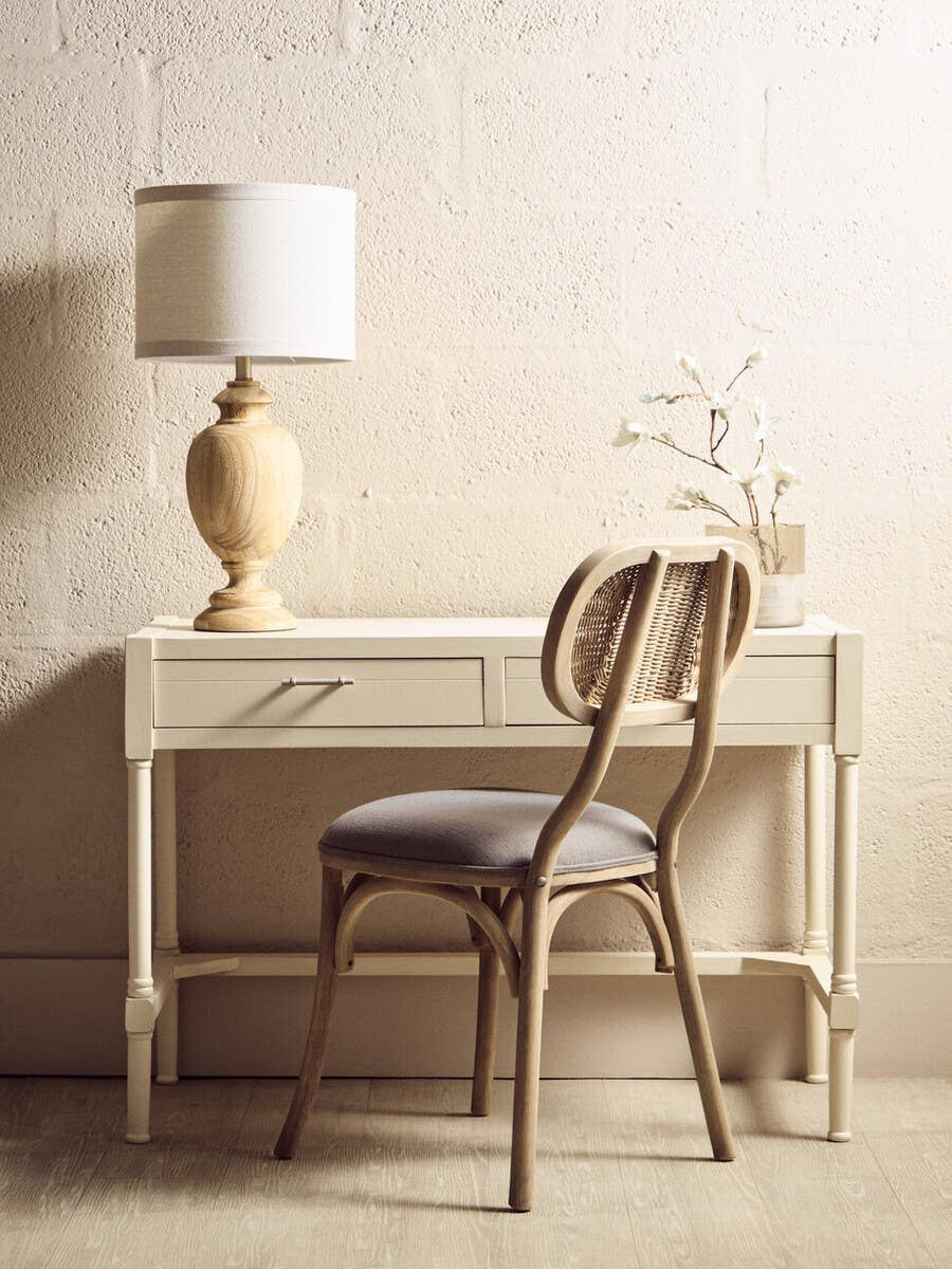 Heritage Ivory Desk with Dual Drawers – Workspace Desk with Carved Legs