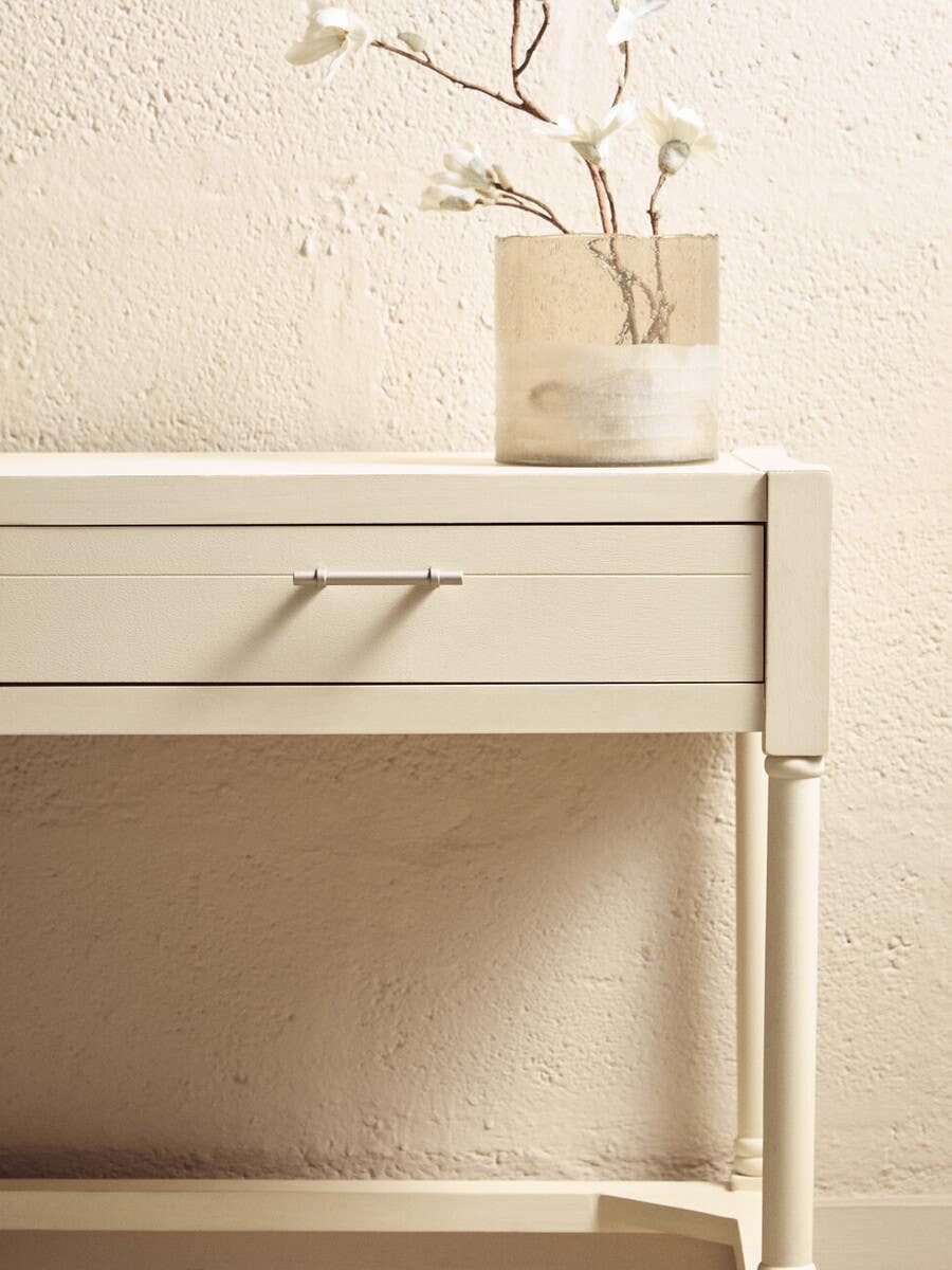 Heritage Ivory Desk with Dual Drawers – Workspace Desk with Carved Legs