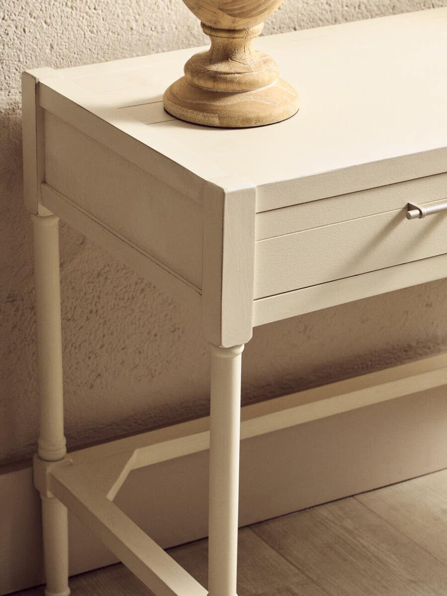 Heritage Ivory Desk with Dual Drawers – Workspace Desk with Carved Legs