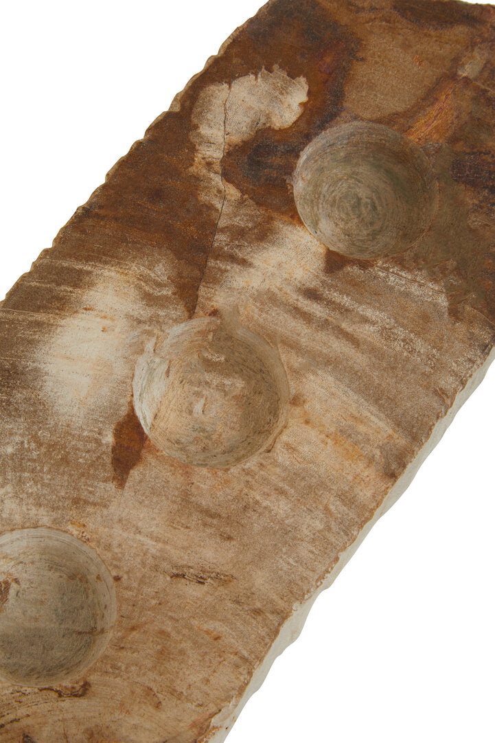 Relic Petrified Wood 3 Tealight Holder