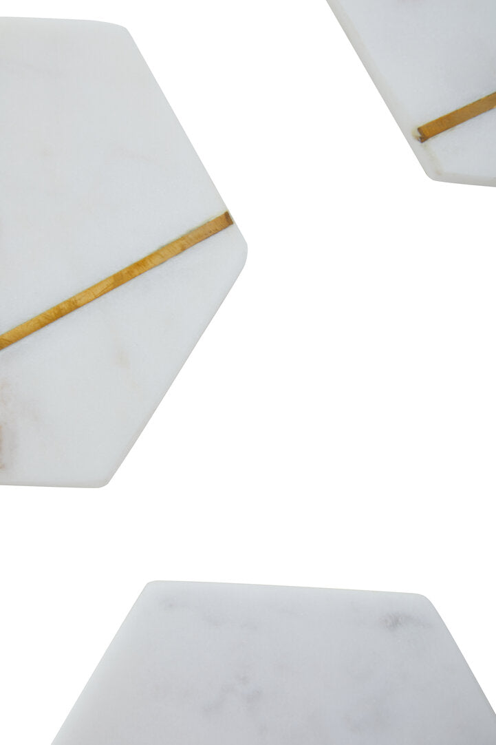 SENA Set Of Four White Marble Coasters