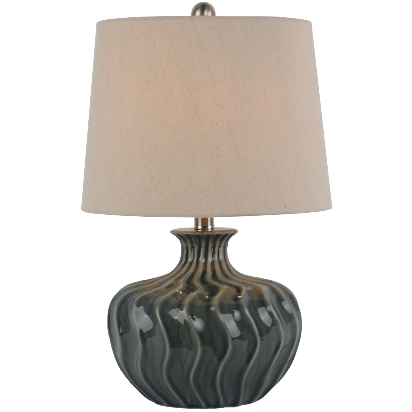 Veyla Ceramic Desk Lamp – Linen Shade