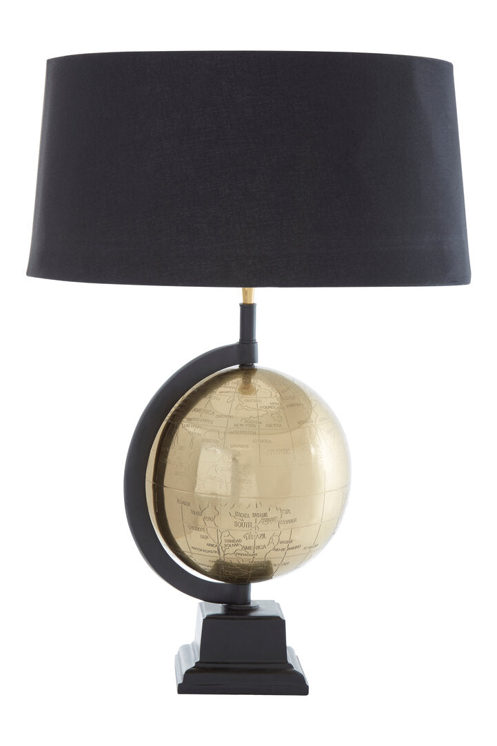 Churchill Globe Antique Brass Table Lamp