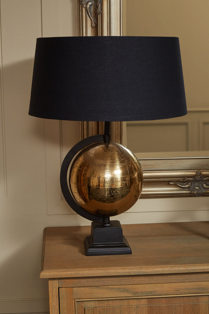 Churchill Globe Antique Brass Table Lamp