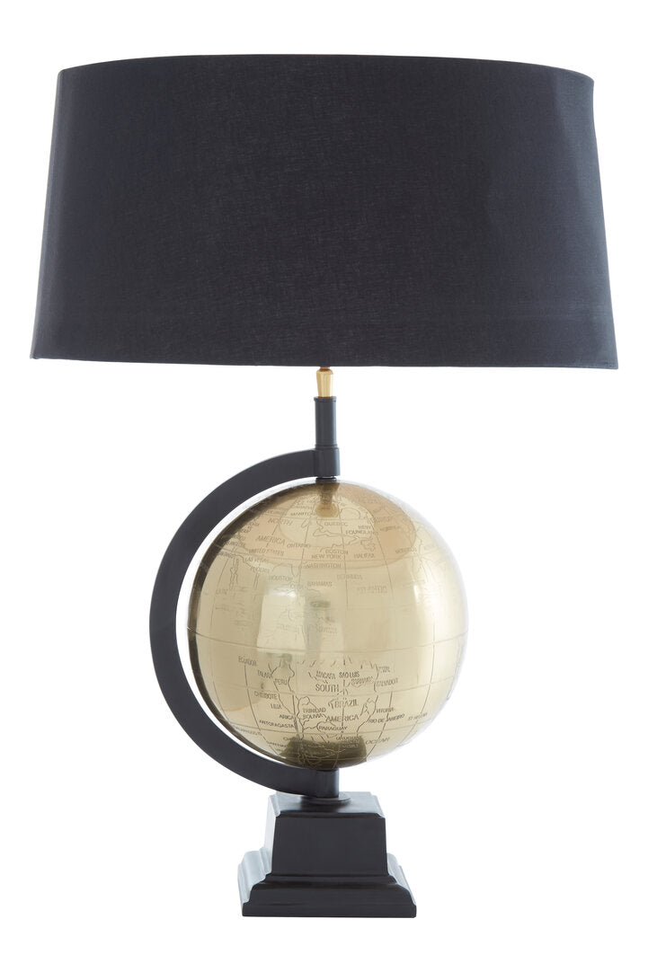 Churchill Globe Antique Brass Table Lamp