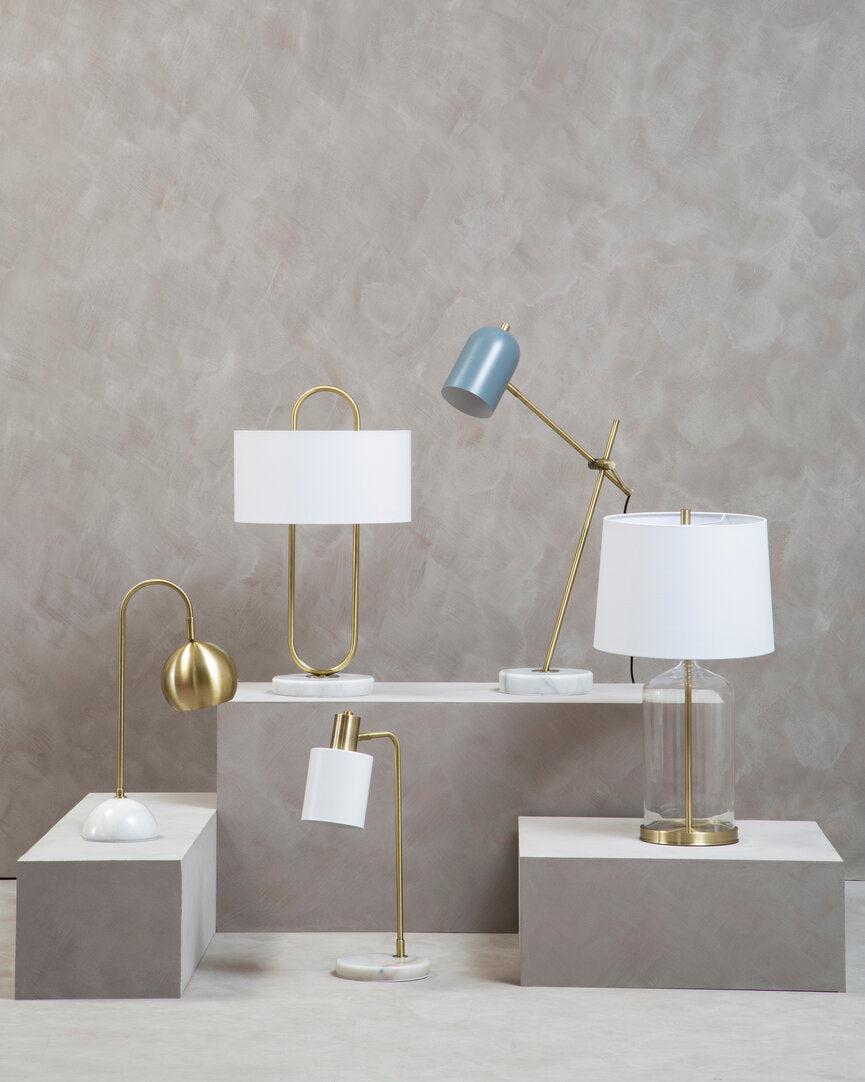 Newton White Shade Desk Lamp