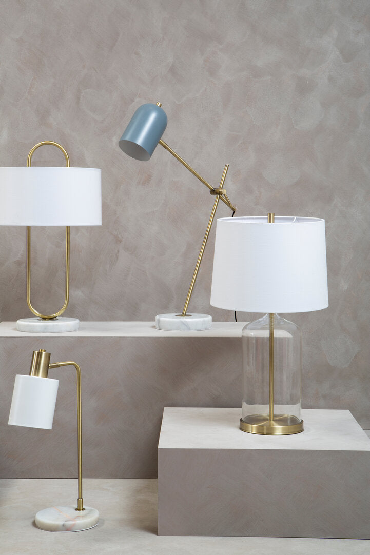 Nadia White Fabric Shade Table Lamp