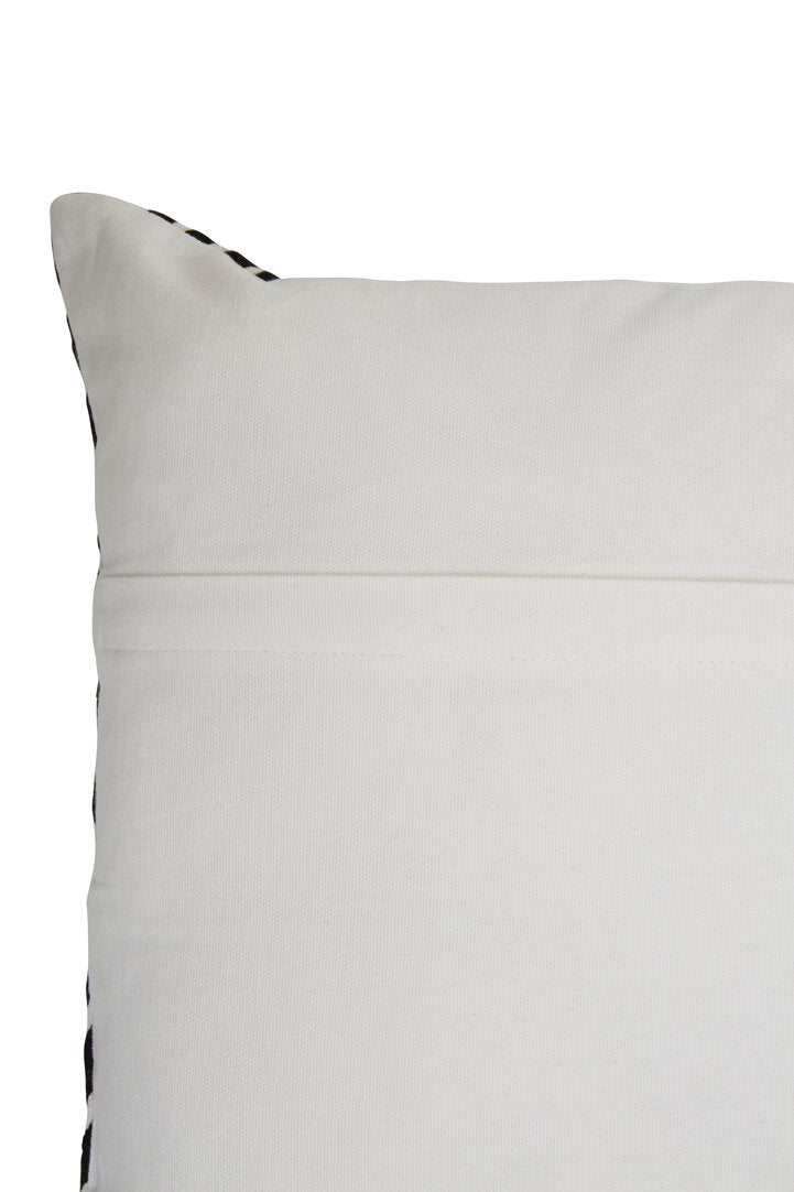 Bosie Ozella Black And White Square Embroidered Cushion