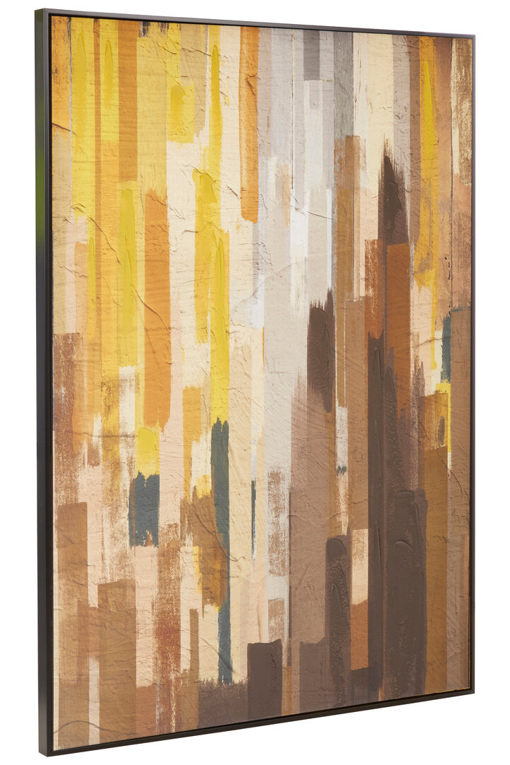 Astratto Ochre Abstract Canvas Wall Art – Textured Workspace Statement Piece with Warm Tones