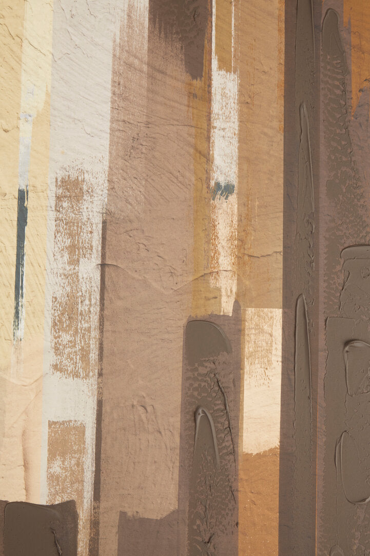 Astratto Ochre Abstract Canvas Wall Art – Textured Workspace Statement Piece with Warm Tones