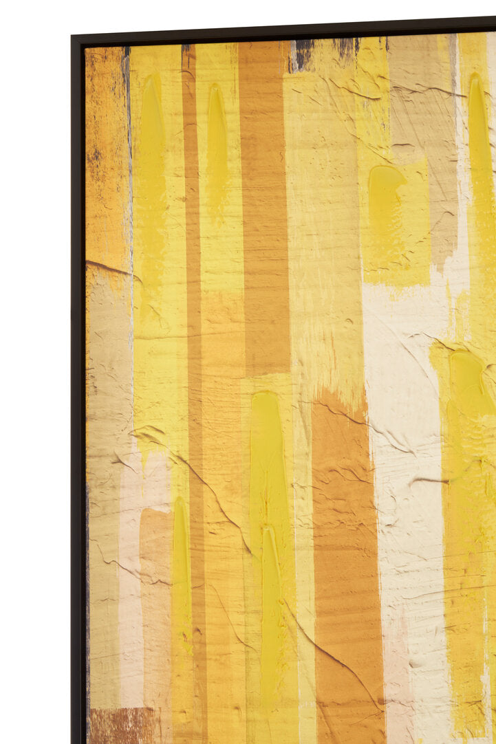 Astratto Ochre Abstract Canvas Wall Art – Textured Workspace Statement Piece with Warm Tones