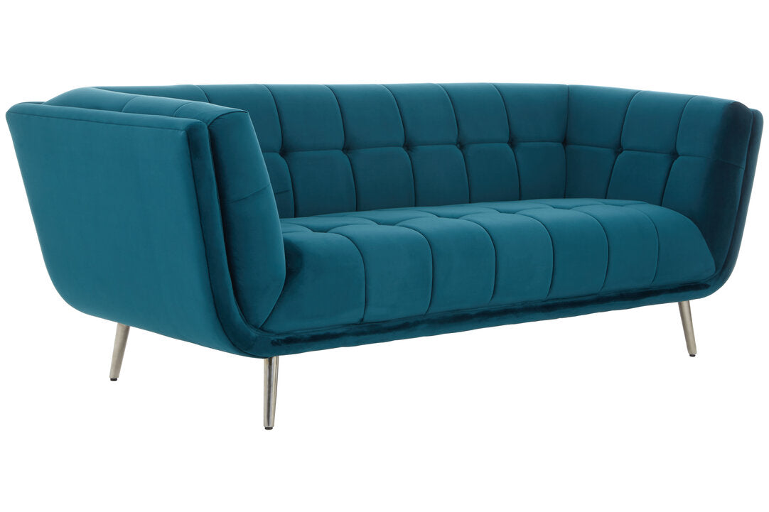 Sabine 3 Seat Green Fabric Sofa