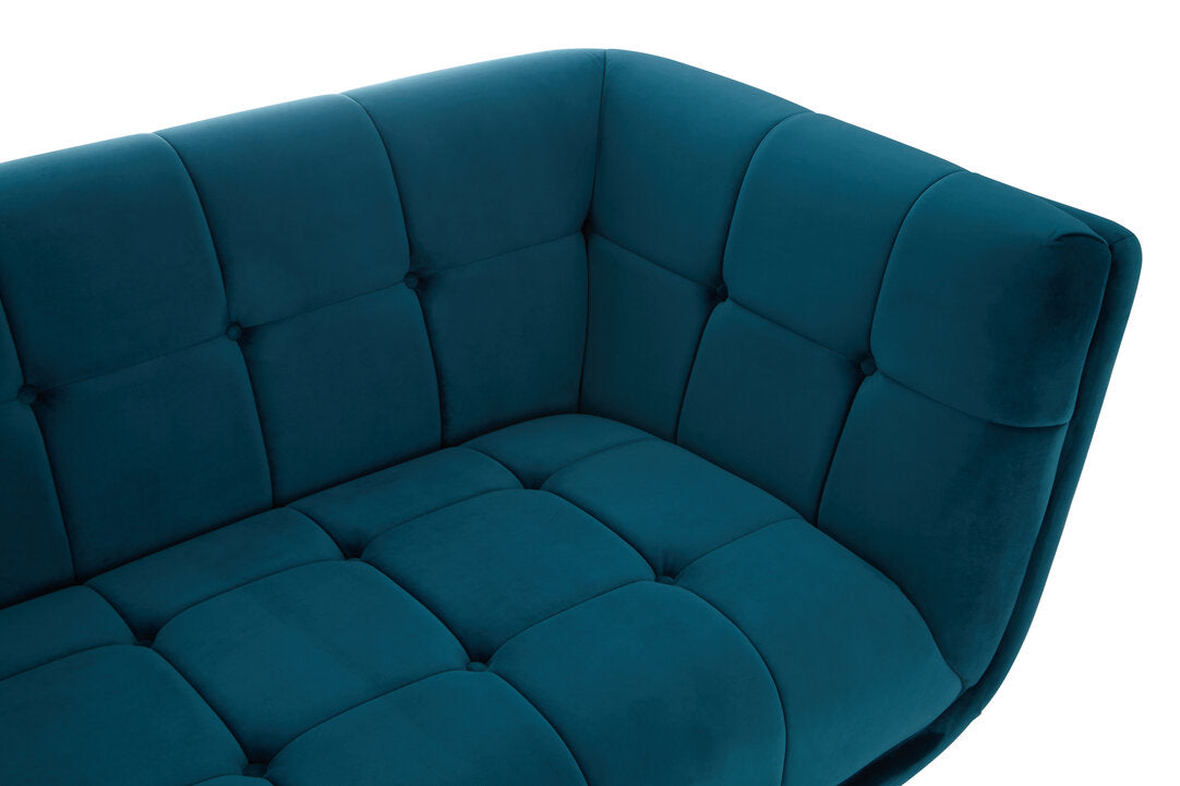 Sabine 3 Seat Green Fabric Sofa
