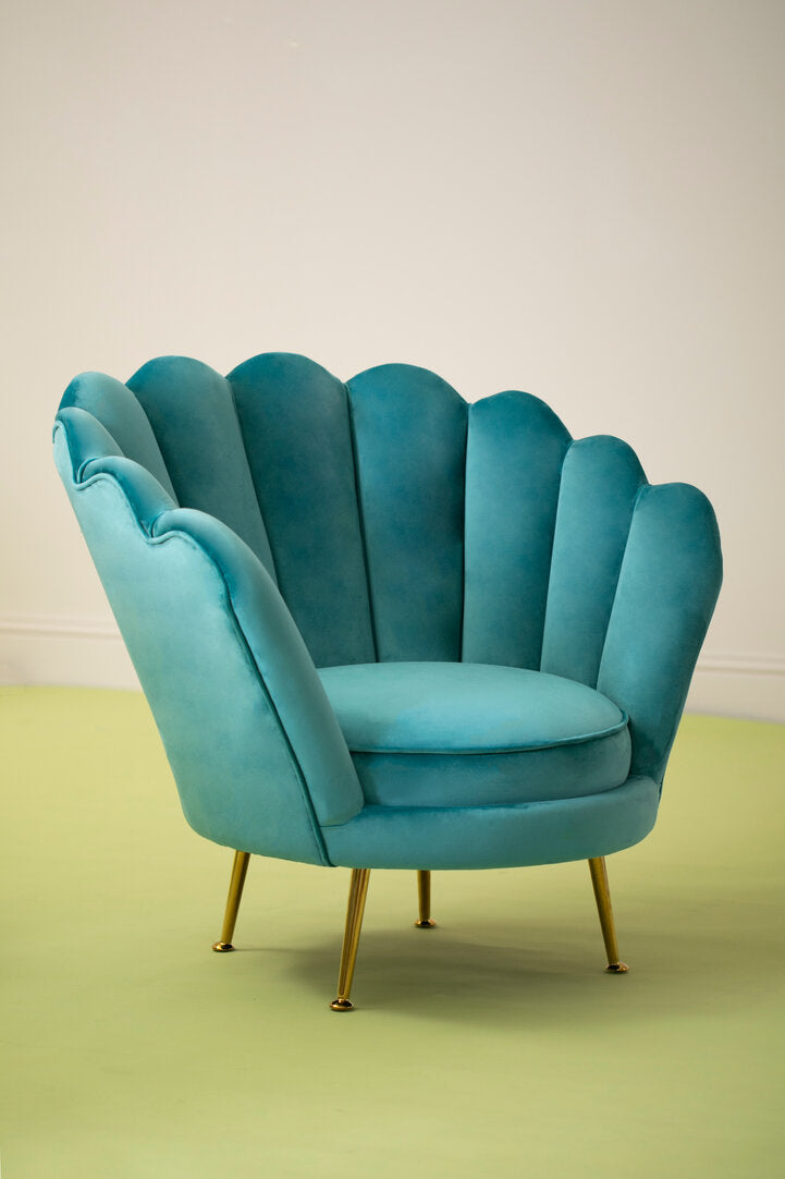 Ovala Blue Scalloped Chair