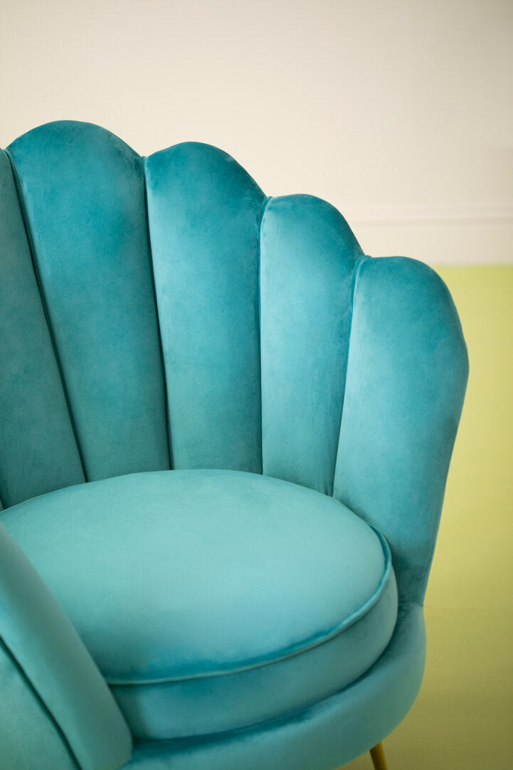 Ovala Blue Scalloped Chair